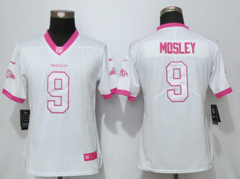 Women Baltimore Ravens #9 Tucker Matthews White Pink Stitched Rush Fashion Nike NFL Jerseys->->Women Jersey